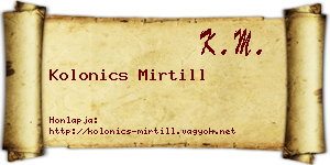 Kolonics Mirtill névjegykártya